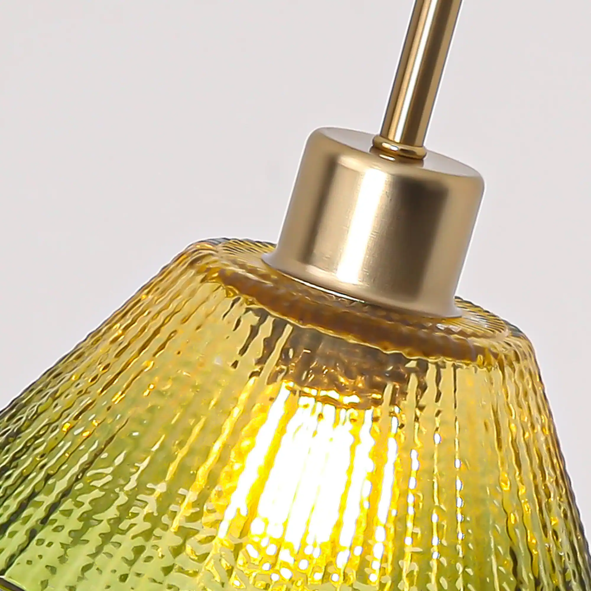 Alt View 1. Parrot Uncle - 8" Vintage Gold 1-Light Pendant Light with Green Glass Shade - Brass.