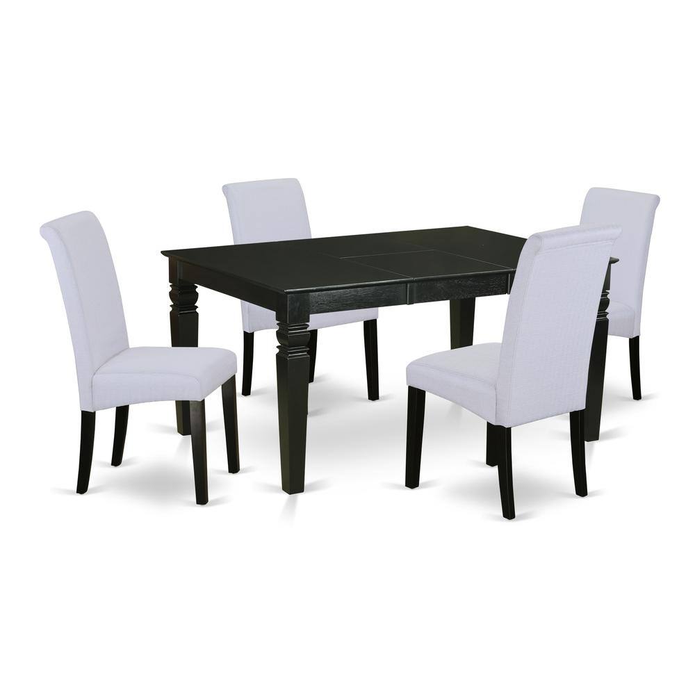 Back. East West Furniture - Dining Room Set Black - Brown.