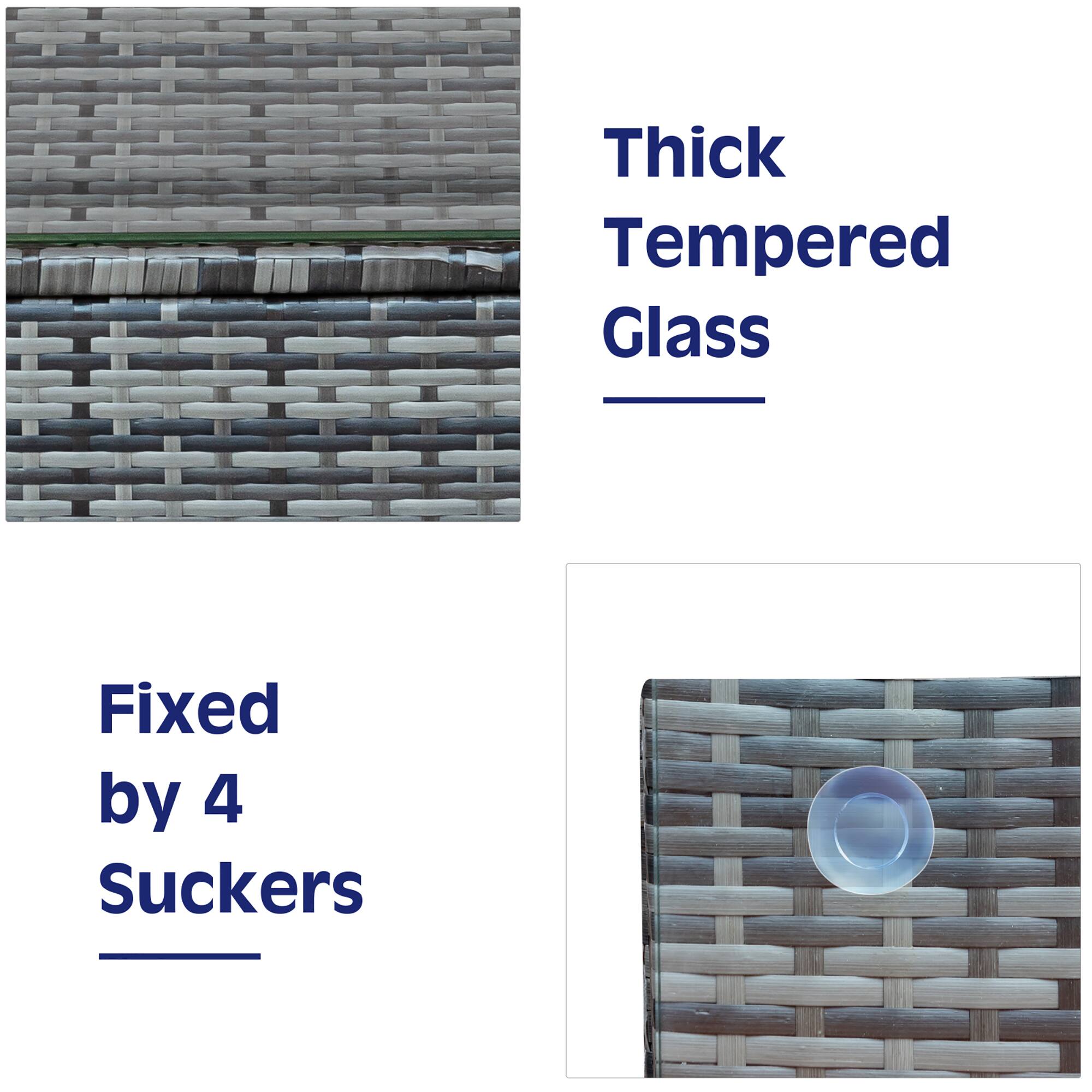 Thick Tempered Glass Fixed by 4 Suckers