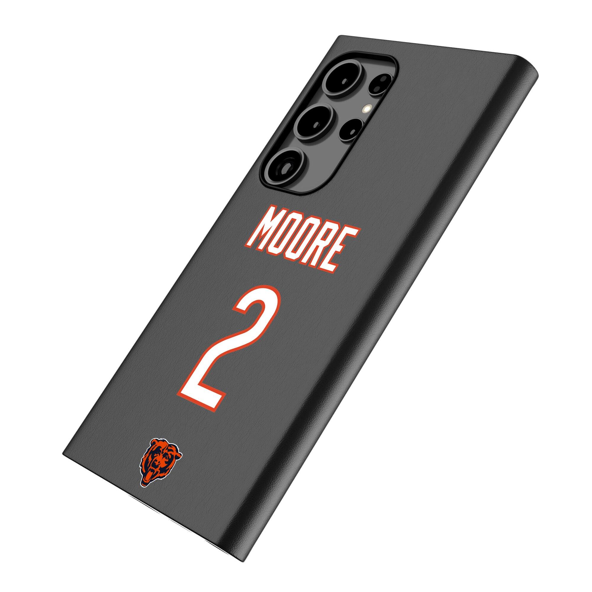 Alt View 1. Keyscaper - D.J. Moore Black Chicago Bears Galaxy Magnetic Bump Case - S24 Ultra - Black.
