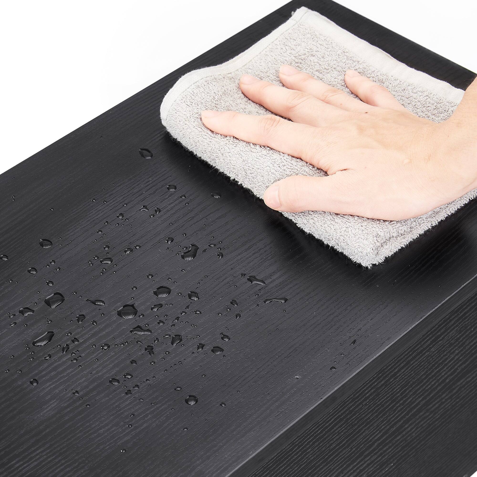 Alt View 6. Vecelo - Set of 2 Charging Nightstand with Outlets & USB Ports - Bedside Table With Fabric Drawers, Modern End Table - Black.