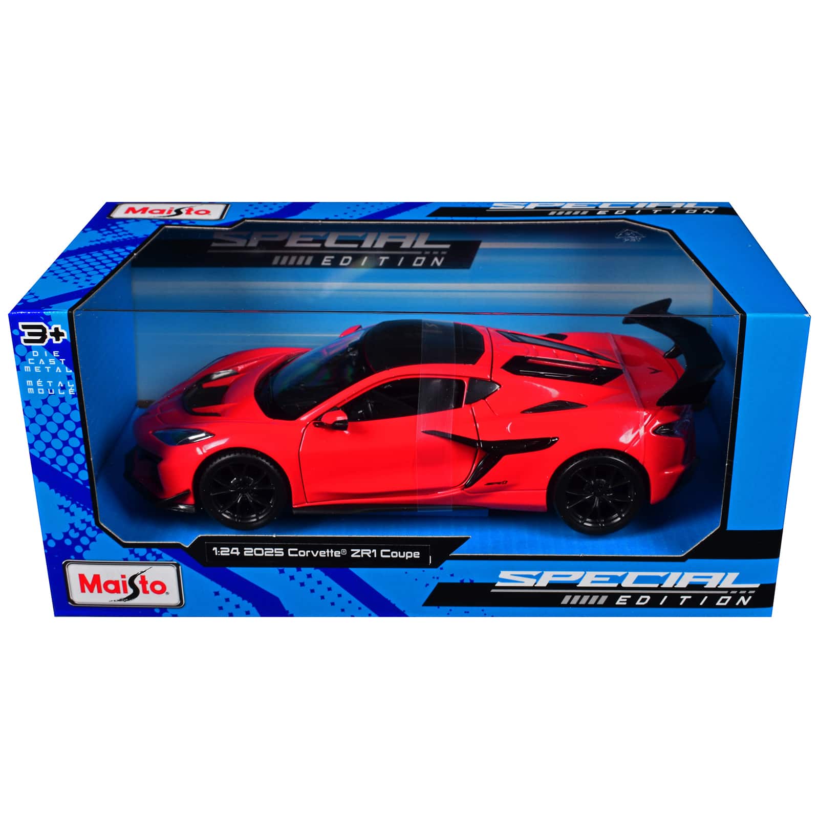 "2025 Chevrolet Corvette ZR1 Coupe Red with Carbon Top ""Special Edition"" Series 1/24 Diecast Model Car by Maisto" price history on PriceWatchPro