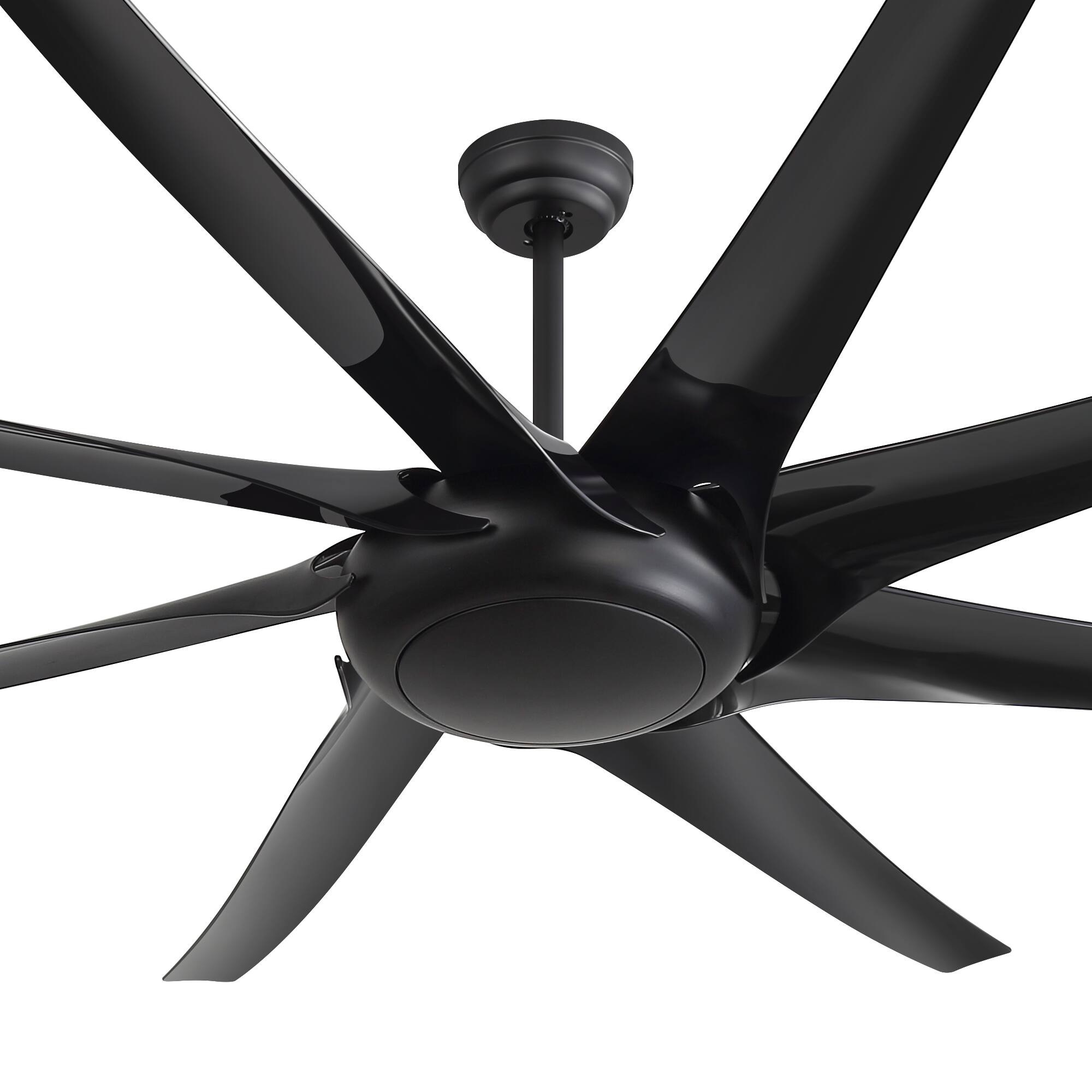Alt View 9. Breezary - 84/100-Inch Ceiling Fan with 8 ABS Blades, DC Motor, 6-Speed Remote, Multi-Size Downrods, Versatile Commercial - 84-in Black.