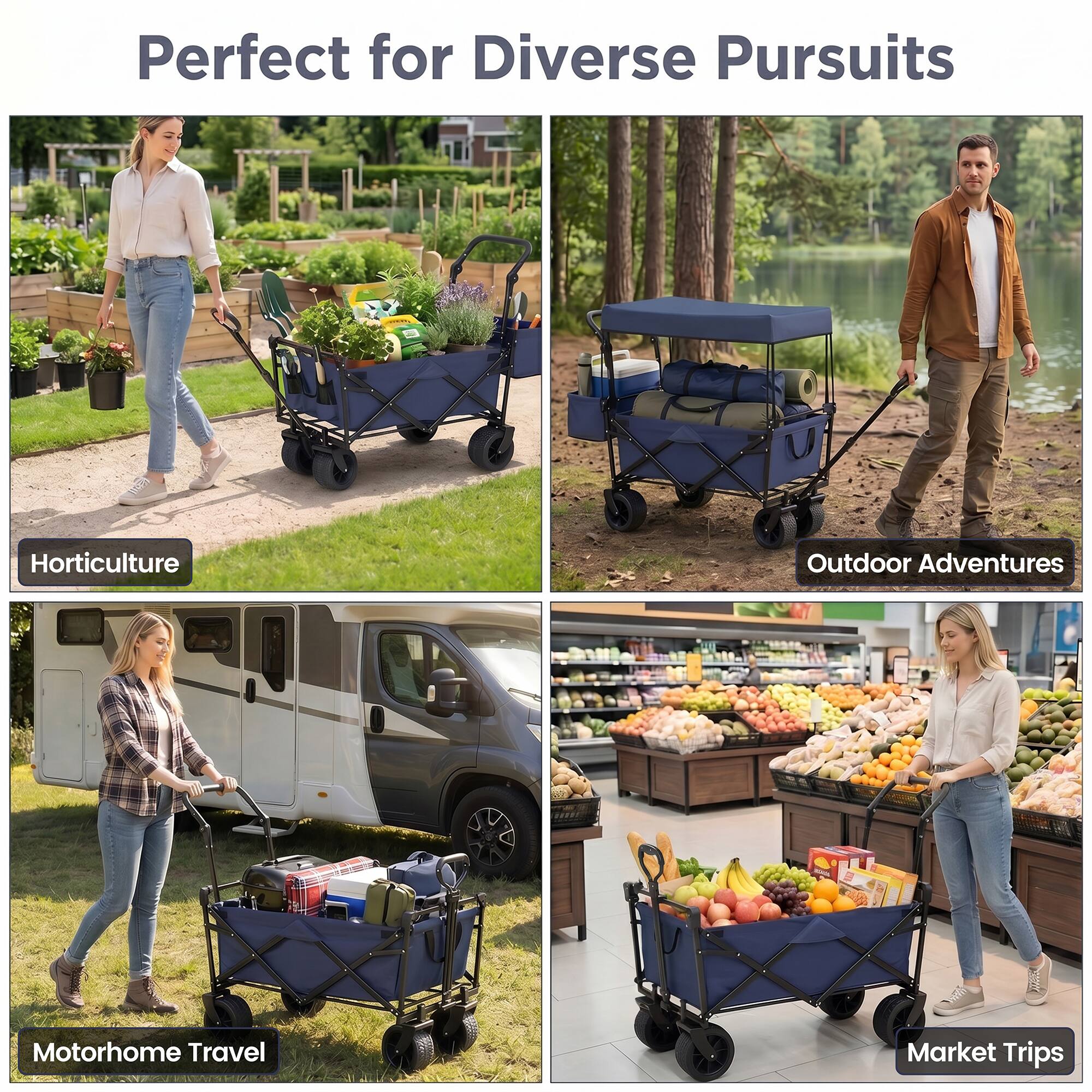 Perfect for Diverse Pursuits

- Horticulture
- Outdoor Adventures
- Motorhome Travel
- Market Trips