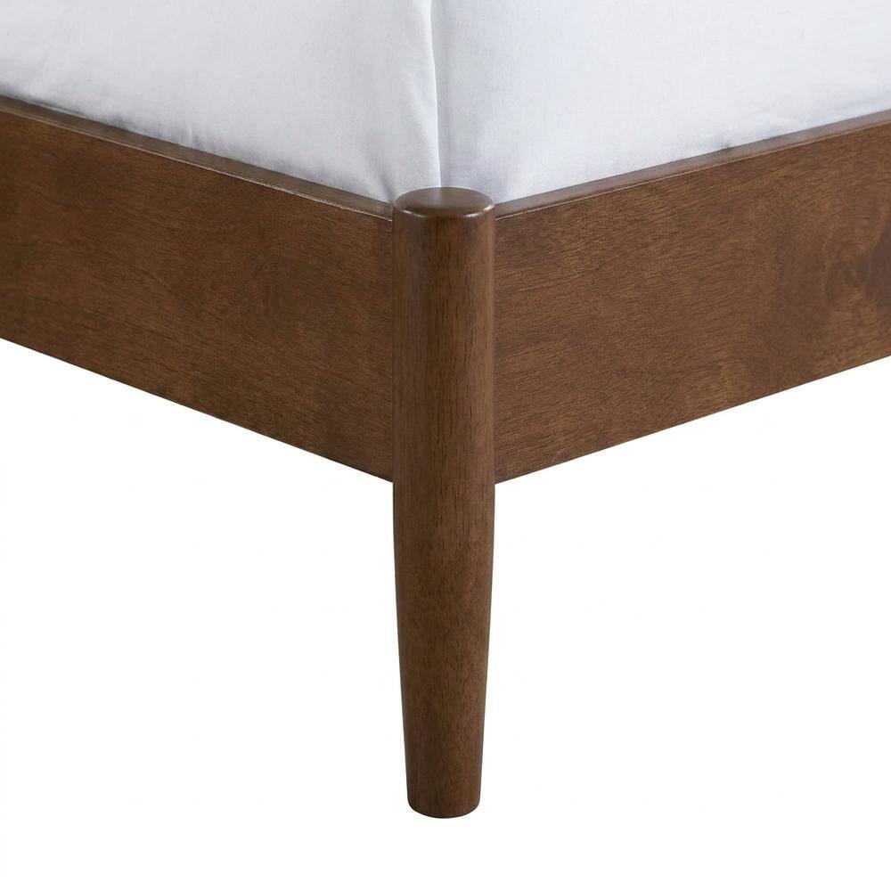 Left. FurniFact - Mahogany Platform Bed with Headboard - Mahogany.