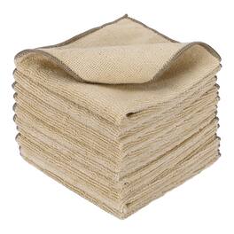 Unique Bargains - 10pcs Microfiber Cleaning Cloth, 11.8"x11.8" Square Reusable Highly Absorbent for Kitchen Bathroom - Khaki