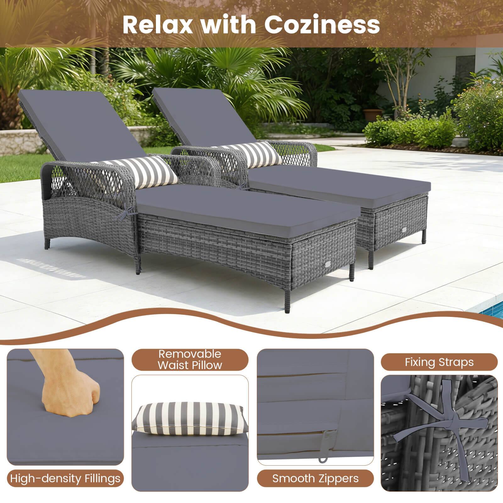 Relax with Coziness

- Removable Waist Pillow
- Fixing Straps
- High-density Fillings
- Smooth Zippers