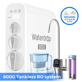Waterdrop - G3P800 Reverse Osmosis System Extra WD-PT-07B Water Filter Pitcher - White