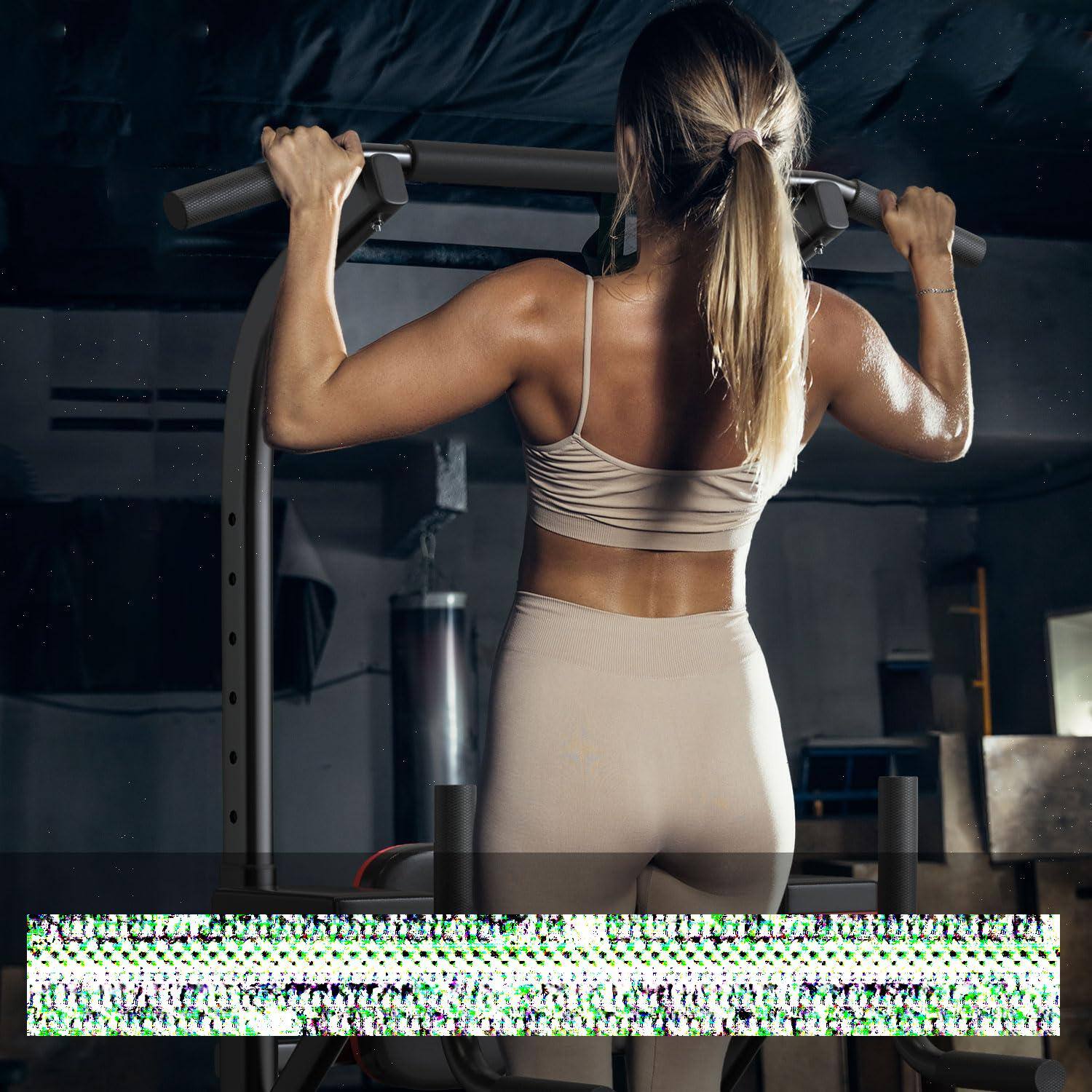 Alt View 4. ThinkLink Electronic - Pull Up Bar Dip Station Multi-function Strength Equipment For Men Women Building /s Weight Capacity - Black.