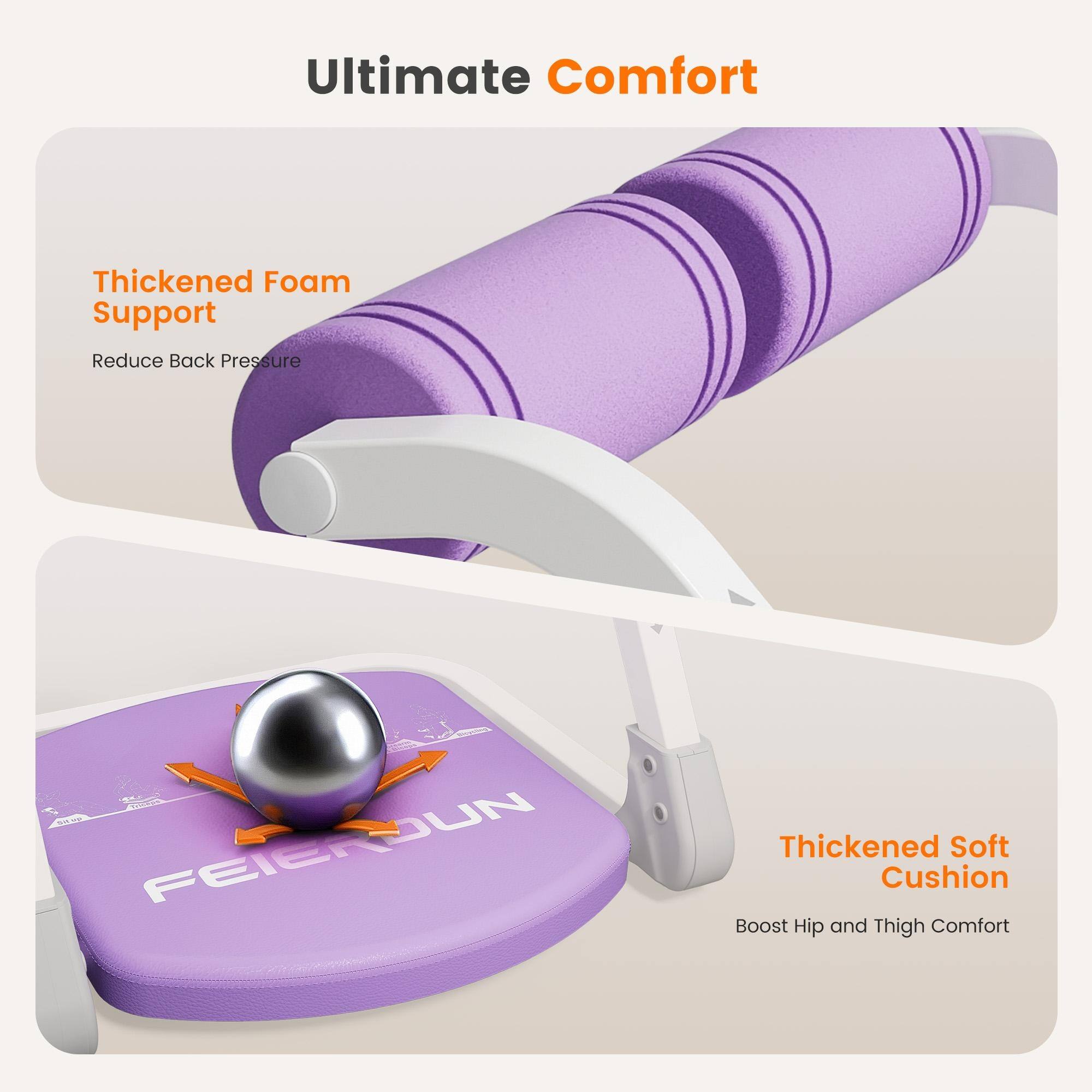 Ultimate Comfort

Thickened Foam Support  
Reduce Back Pressure

Thickened Soft Cushion  
Boost Hip and Thigh Comfort