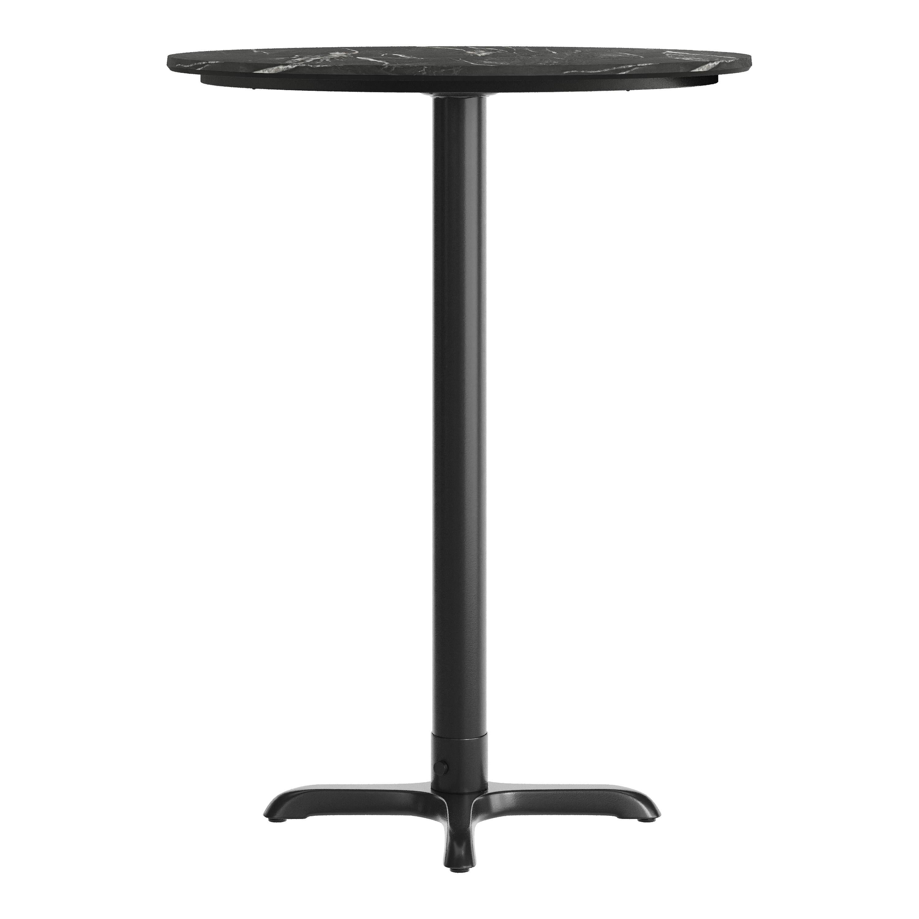 Alt View 7. Emma + Oliver - PureShield Tabletop with Seam-Free Surface Innovation and Bar Height Base - Black Faux Marble/Black Base.