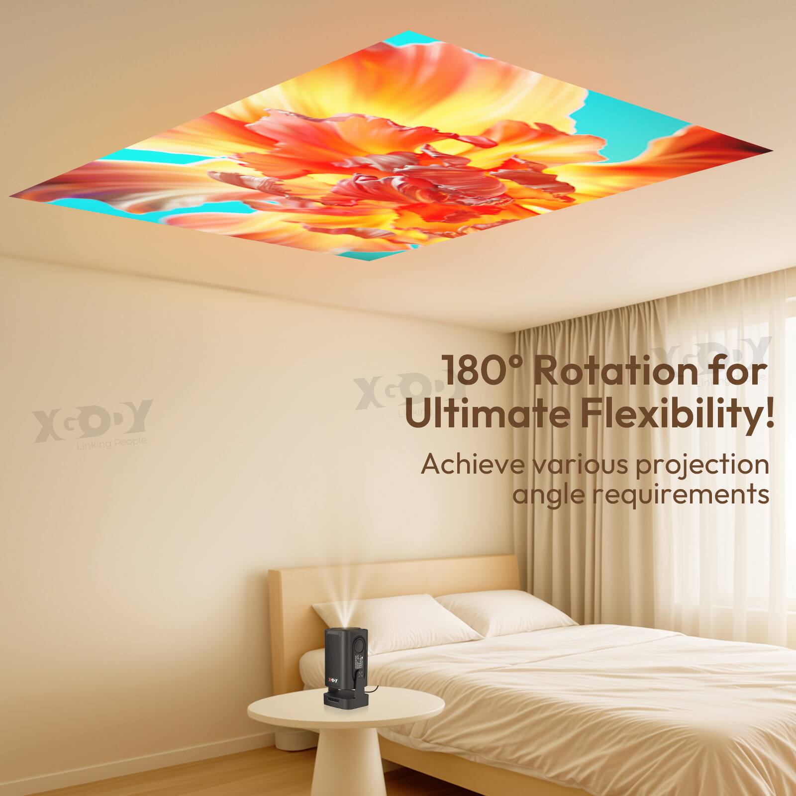 XCOY X People Linking  
180° Rotation for Ultimate Flexibility!  
Achieve various projection angle requirements