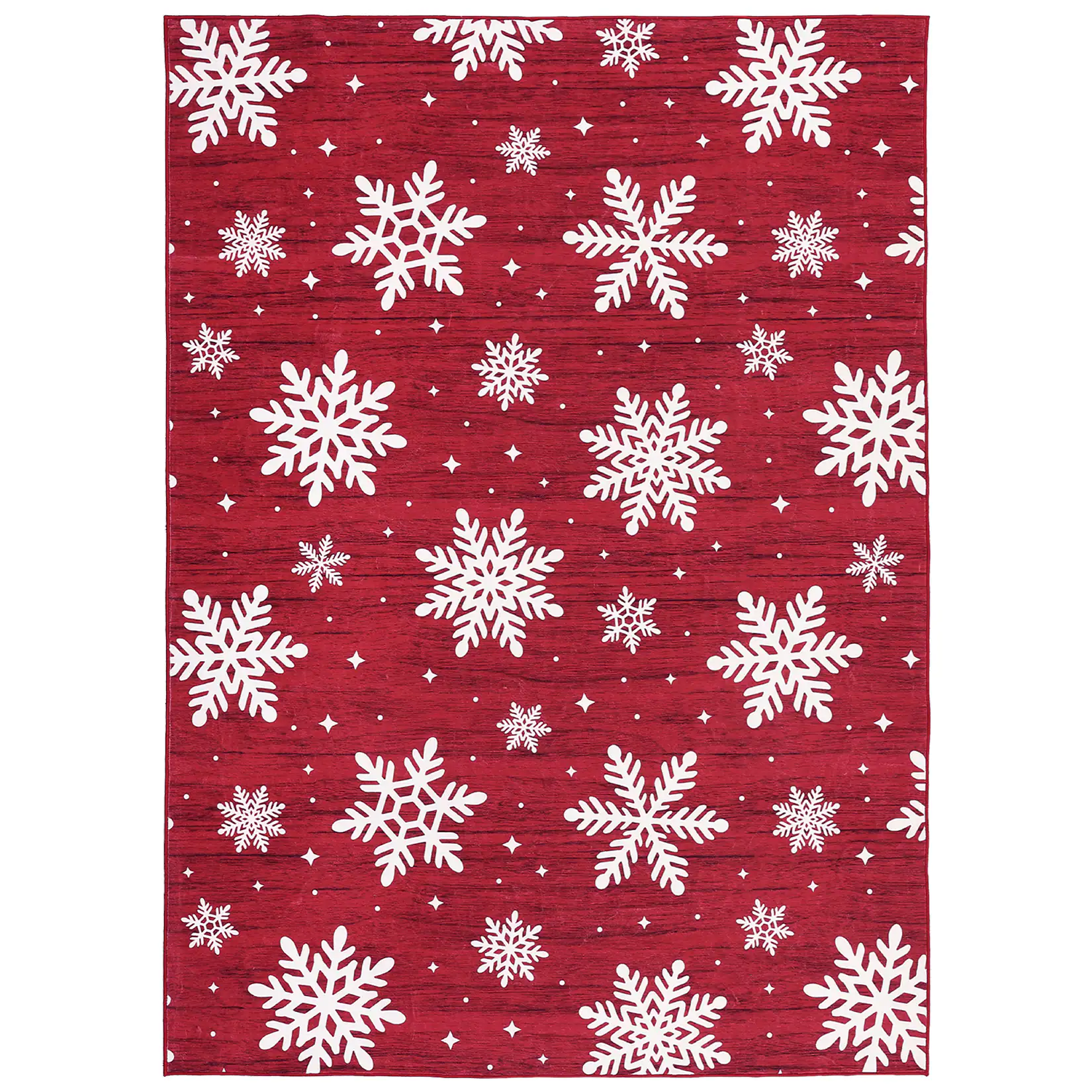 Front. GARVEE - Christmas Snowflake Washable Area Rug Non Slip Soft Living Room Holiday Decor Carpet for Bedroom Laundry Bathroom - Red.