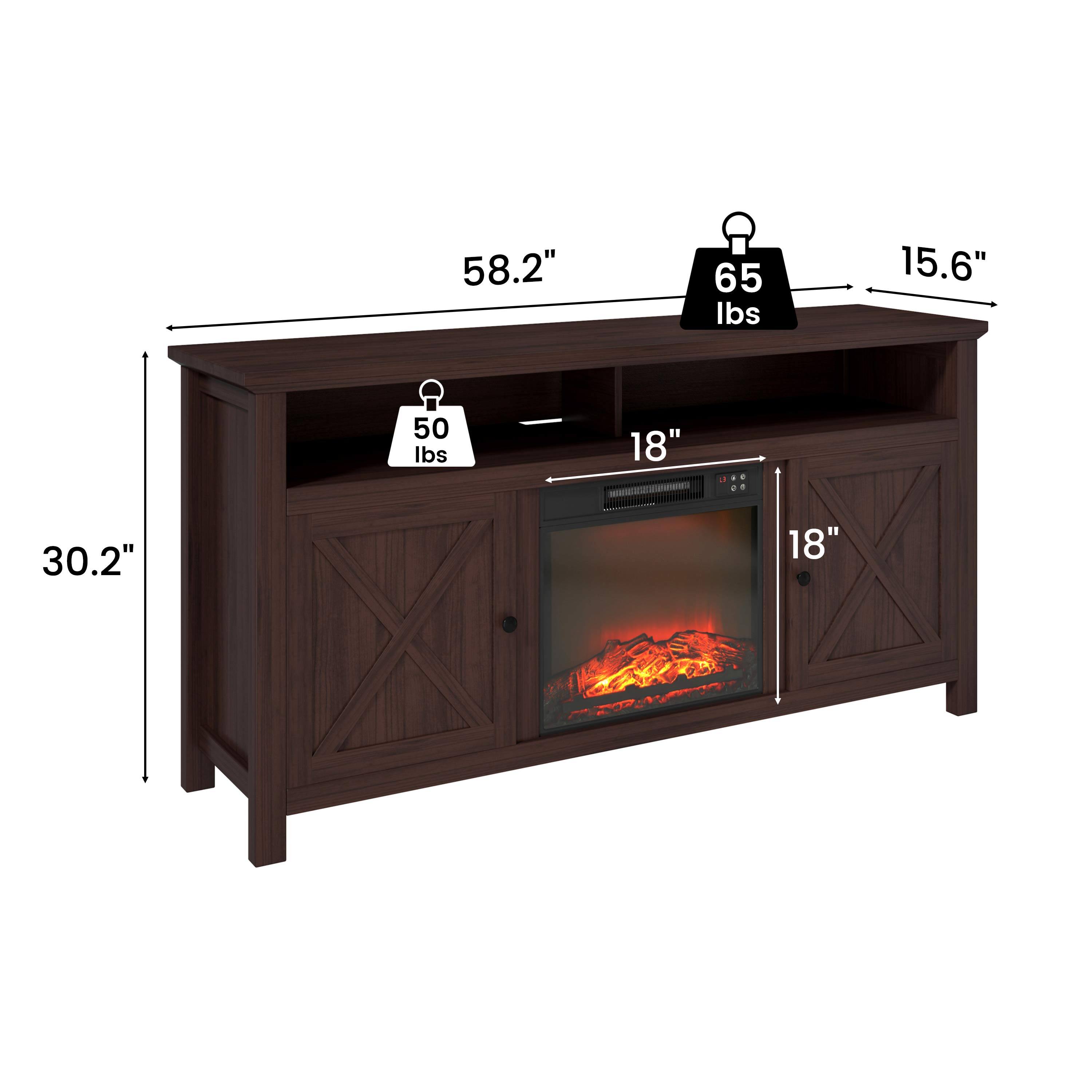 58.2"  
65 lbs  
15.6"  
50 lbs  
30.2"  
18"
