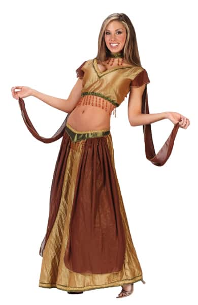 Fun World - Brown and Desert Princess Adult Halloween Costume - Women's Medium - Gold
