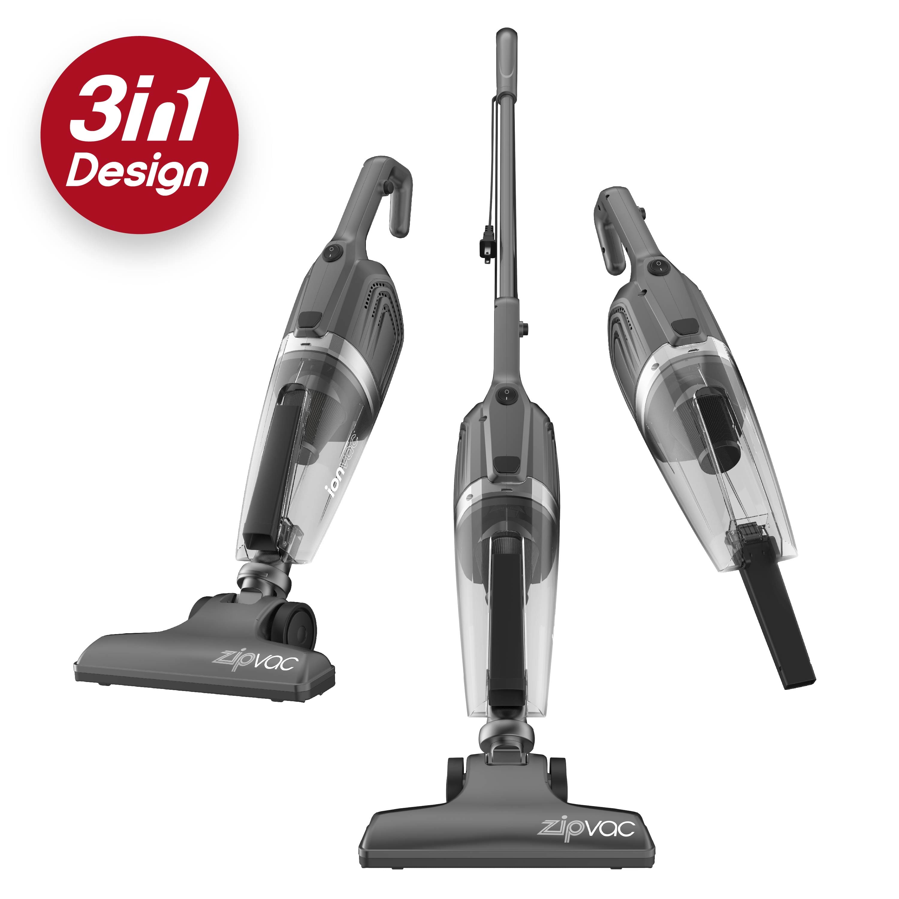 ionvac - ZipVac, 3-in-1 Corded Upright/Handheld Floor and Carpet Vacuum Cleaner