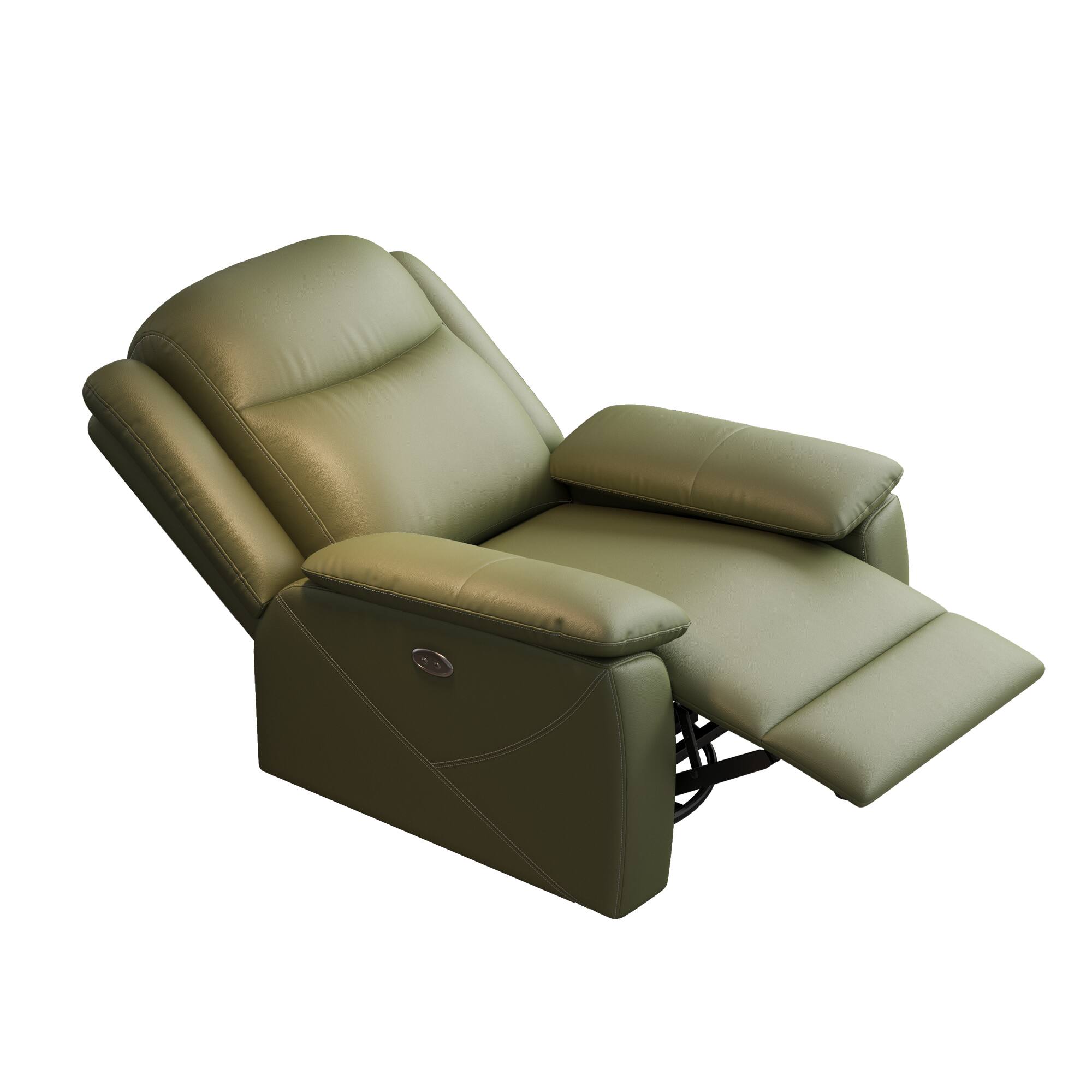 Alt View 1. Boyel Living - Green Rocker Recliner Chair with USB Charging Port 360°Swivel Oversized Electric Reclining Sofa - Green.