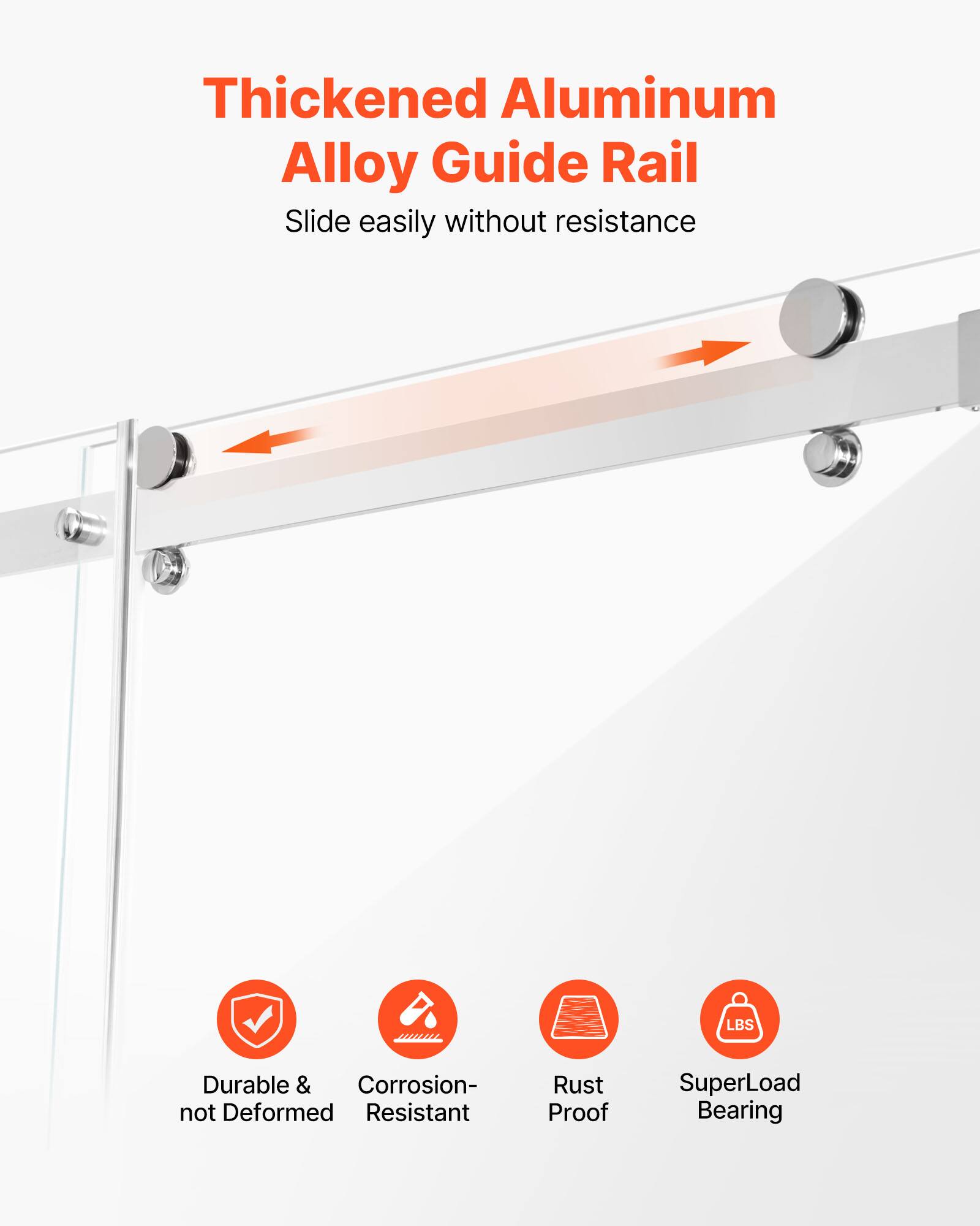 Thickened Aluminum Alloy Guide Rail  
Slide easily without resistance  

Durable & not Deformed  
Corrosion-Resistant  
Rust Proof  
SuperLoad Bearing