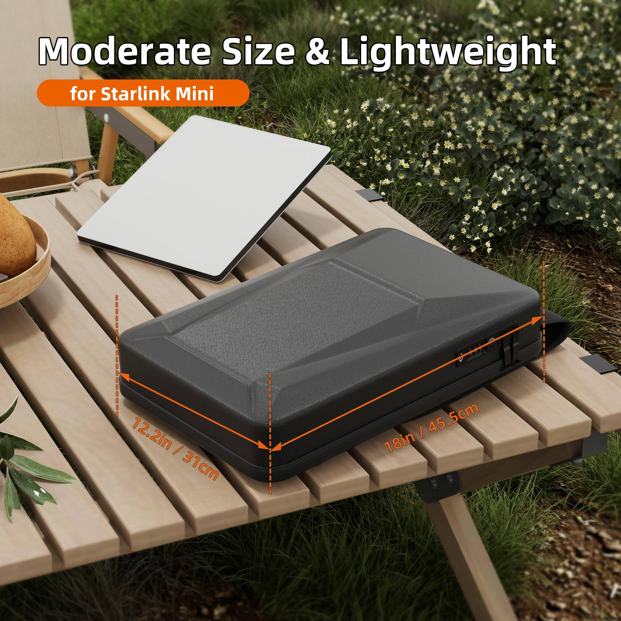 Back. Cozy Serene - Starlink Mini Case Hard Shell Backpack For Dish And Accessories Waterproof Bag With Tsa Combination Lock Charging Port - Default.