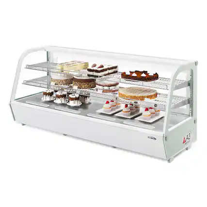 Front. Koolmore - 60 in. Countertop Bakery Display Refrigerator in White, 8 cu. ft. (CDC-8C-WH) - White.