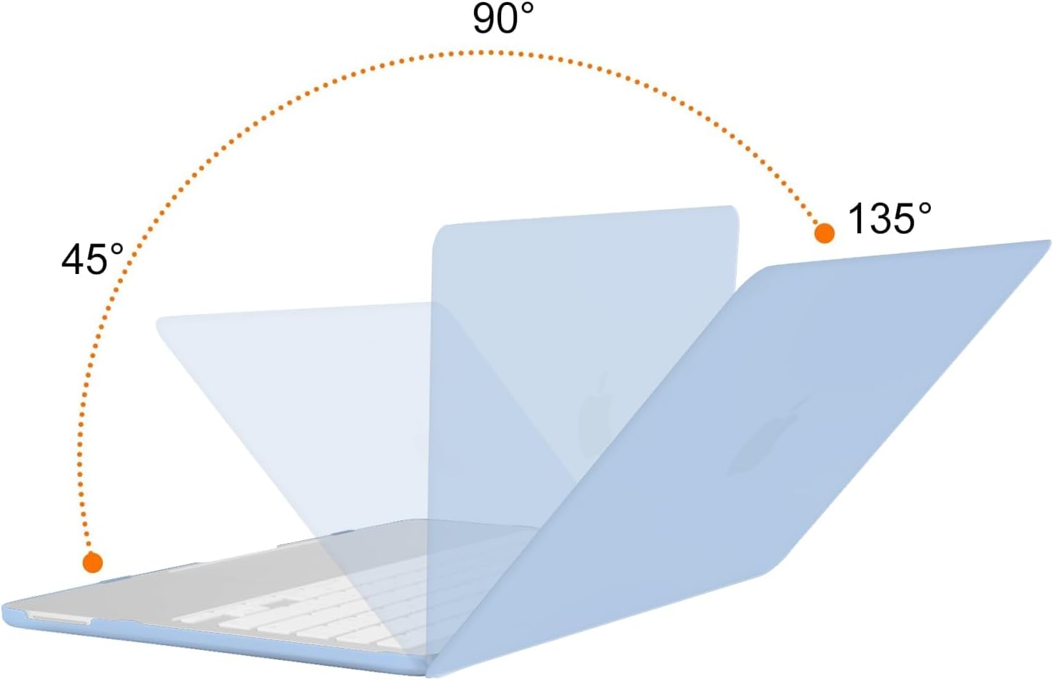Angle. mosiso - Protective Hard Shell Case for MacBook Neo 13 inch Model A3404 (2026) - Air Blue.