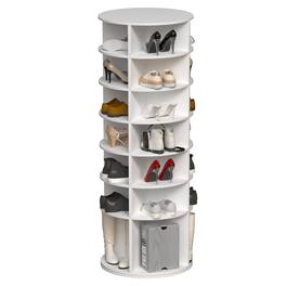 Dexmalle - Dexmalle-7-Tier 360° Spinning Shoe Rack Tower,Space Saving Design - White