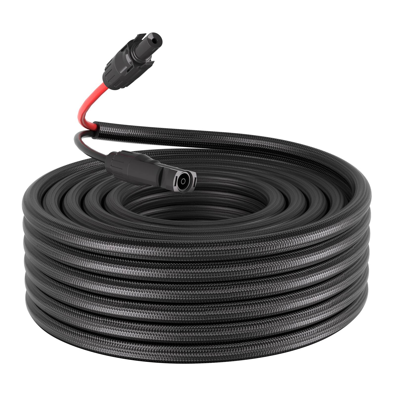 Alt View 5. VEVOR - 50FT Solar Panel Extension Cable, 10 AWG, Solar Panel Wire with Flame Retardant Protective Sleeving - Black.