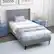 Back. Costway - Twin Bed Frame Modern Platform Bed with Linen Upholstered Wingback Headboard - Grey.