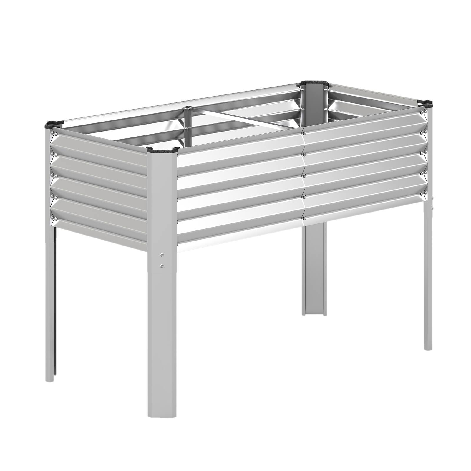 Alt View 9. Costway - Costway 1 PCS Galvanized Raised Garden Bed with Legs, Metal Elevated Planter Box for Vegetables - Sliver.