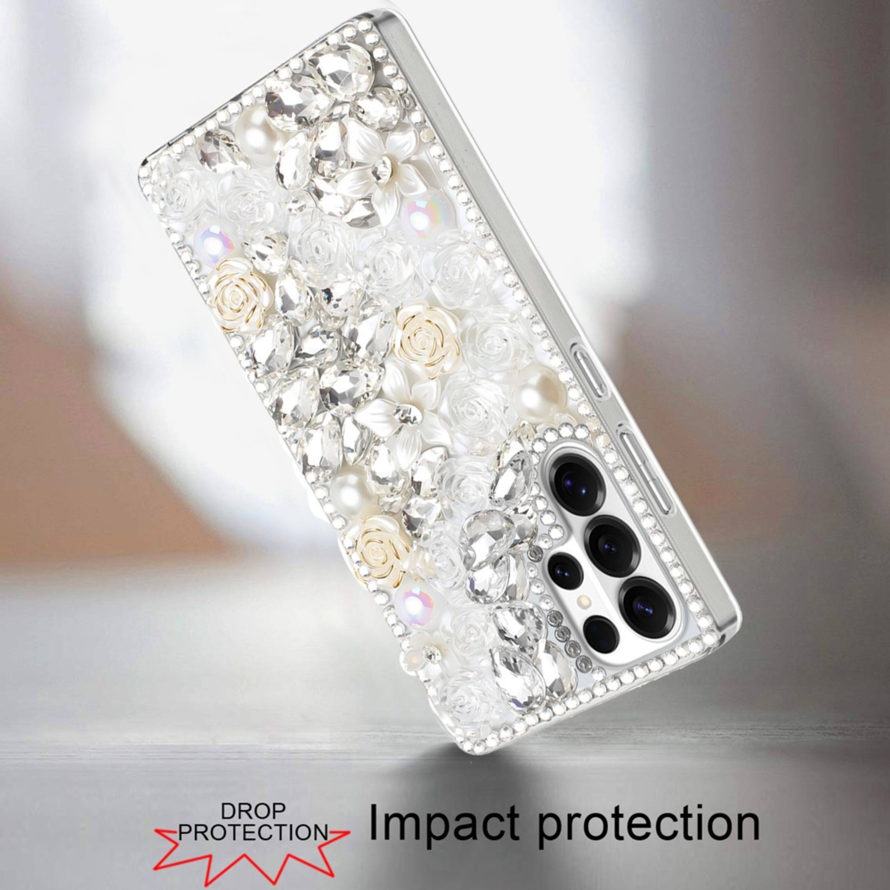 Kitcheniva Full Rhinestone 3D Rose Bling Design Phone Case With ...