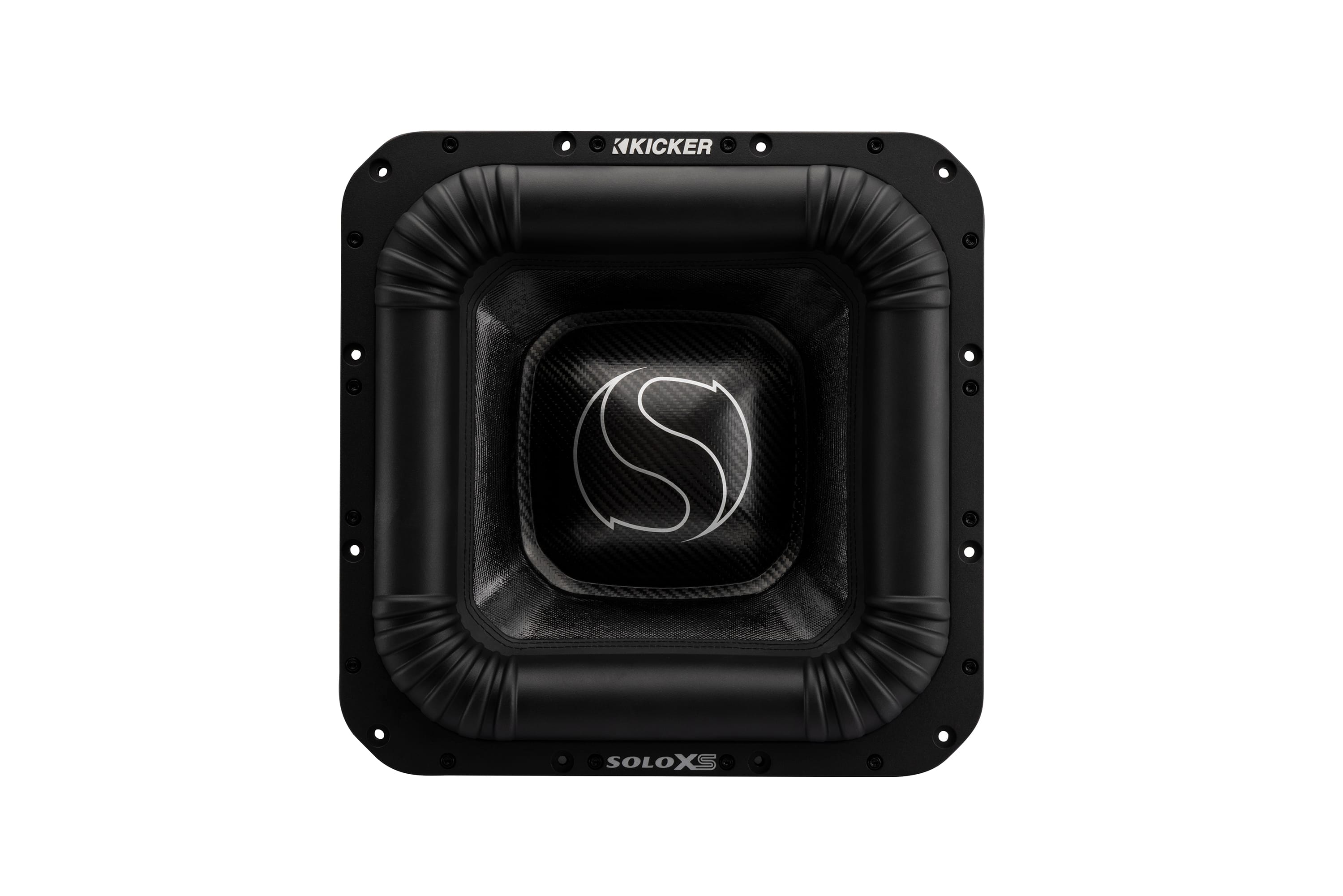 KICKER - 52L7XS151 - 15 Inch SoloXS L7XS 1 Ohm DVC Square Subwoofer with 1500 to 3000 Watts RMS, 43mm Xmax, Forced Ai - Black/Gray