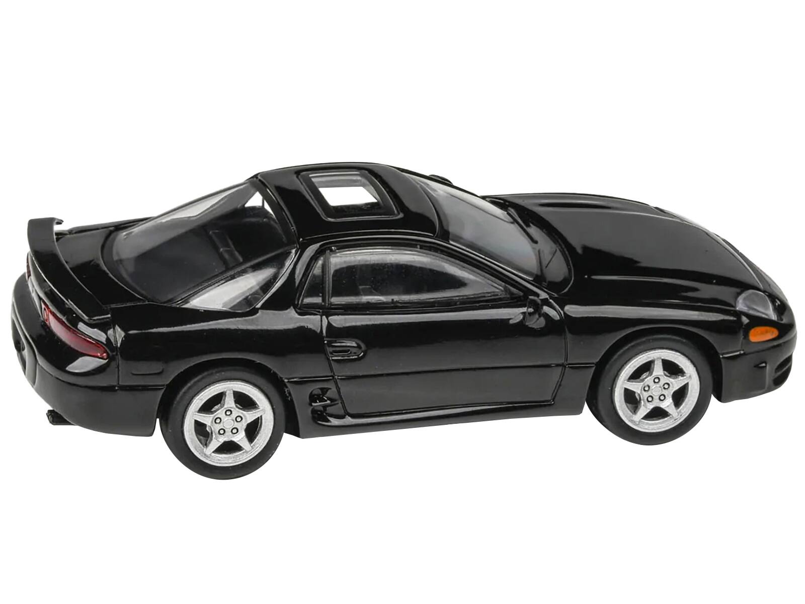 Angle. Paragon - Mitsubishi 3000GT GTO Pyrenees Black with Sunroof 1/64 Diecast Model Car by Paragon Models - Black.
