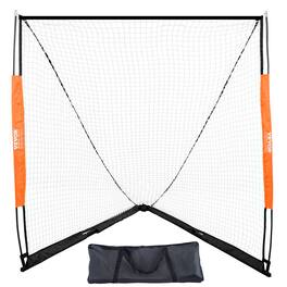 VEVOR - Lacrosse Goal, 6' x 6' Lacrosse Net, Portable Lacrosse Goal with Carry Bag, Fiberglass Rod Backyard - Orange