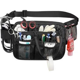 Kitcheniva - Medical Gear Pocket Nursing Organizer Belt Bag (Belt Bag With Tape Holder Only) - Black