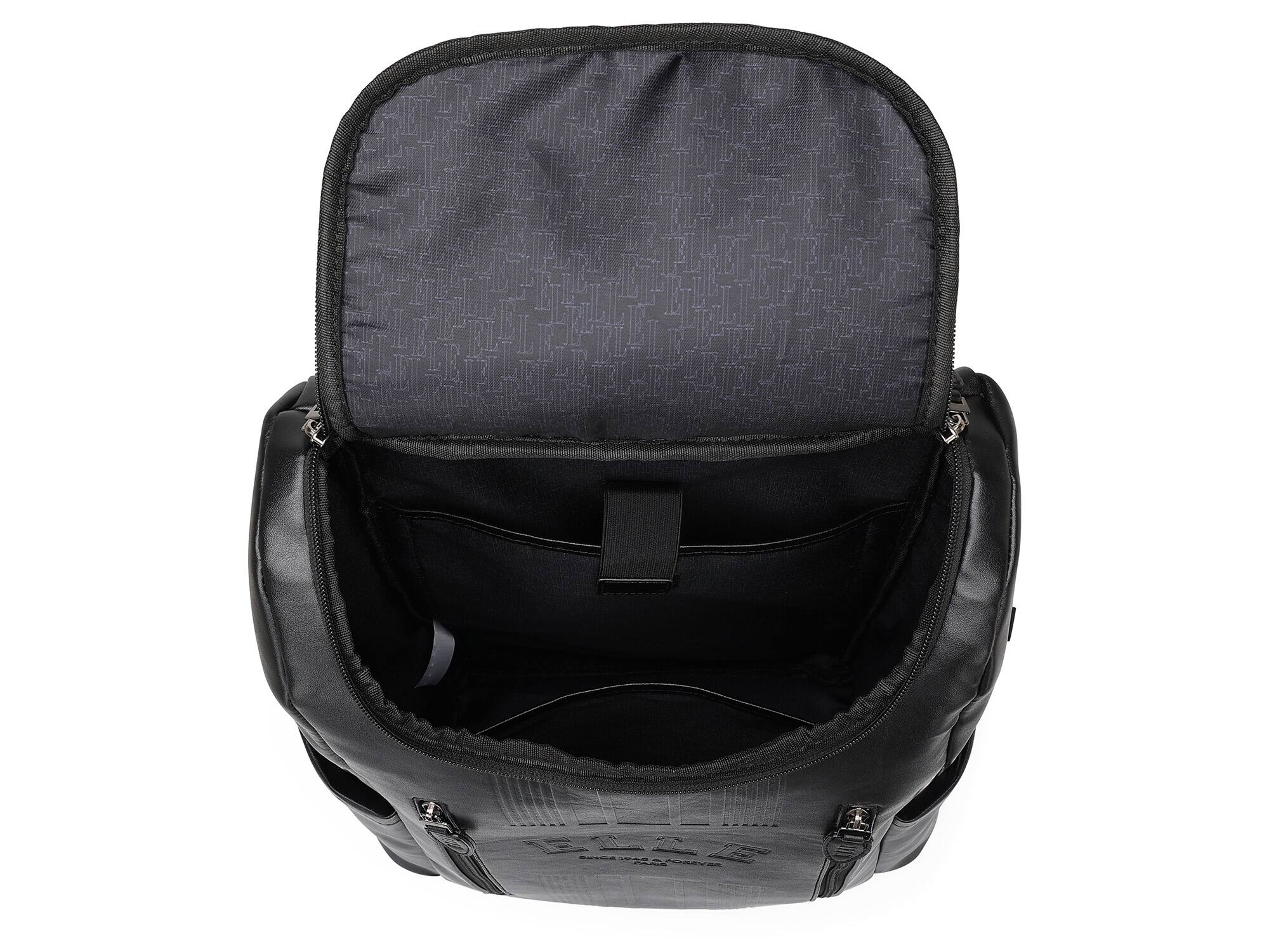 Alt View 2. Elle - ELLE Roamer 22L Vegan Leather Backpack - Black - Black.