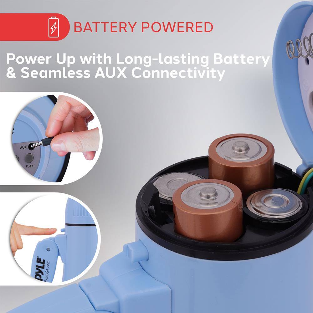 BATTERY POWERED

Power Up with Long-lasting Battery & Seamless AUX Connectivity

AUX PLAY

PYLE PyleUSA.com