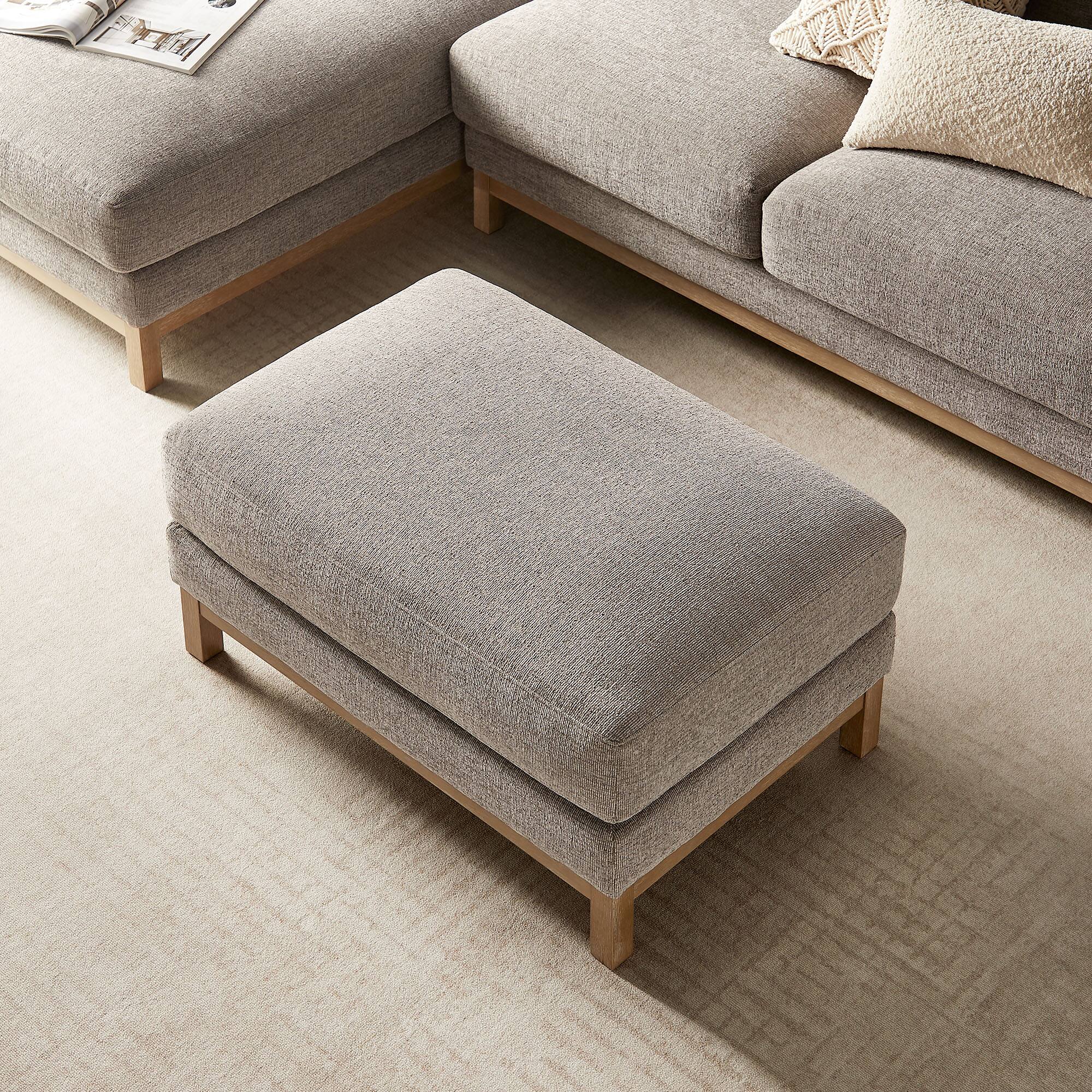 Alt View 1. Modway - Roscoe Upholstered Ottoman - Pewter.