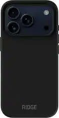 Front. The Ridge Wallet - iPhone 17 Pro Max Case - Matte Black.