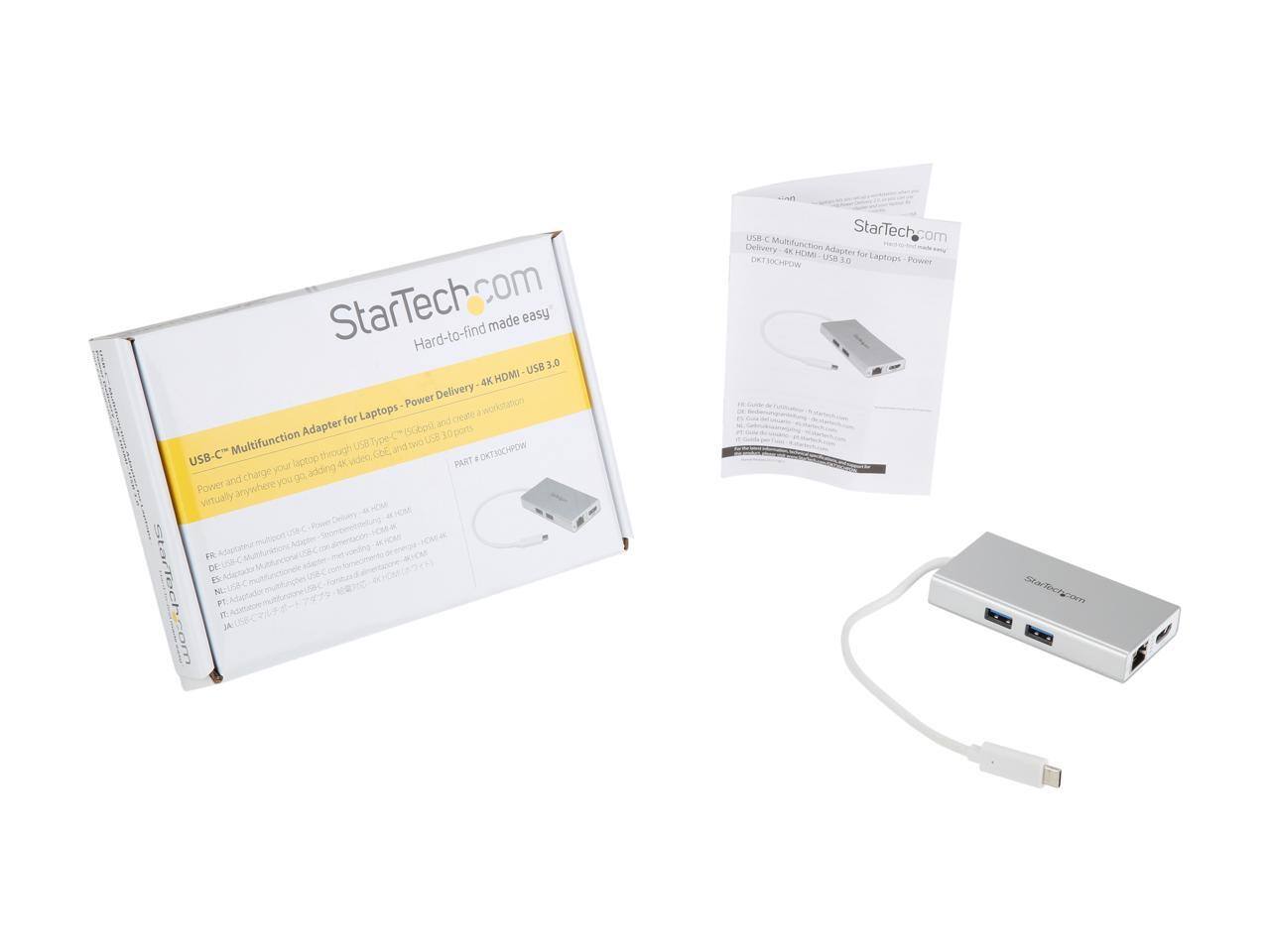 StarTech.com Hard-to-find made easy USB 3.0 4K HDMI Power Delivery Laptop Adapter Type-C (50be) USB 10 ports Multifunction through USB GOE. and two DKT30CHPOW USB-C laptop 4 video PART: charge your adding and you go Power anywhere virtually HOM un USB Multifunction StarTech.com Delivery AN HDAN Adaepter For DKT SOCHPOW uP 18 Laptops Pner FR DE StarTech.com

USB-C™ Multifunction Adapter for Laptops - Power Delivery - 4K HDMI - USB 3.0
Power and charge your laptop through USB-C™ Power Delivery, adding 4K video, USB 3.0 ports, and more to your workspace.