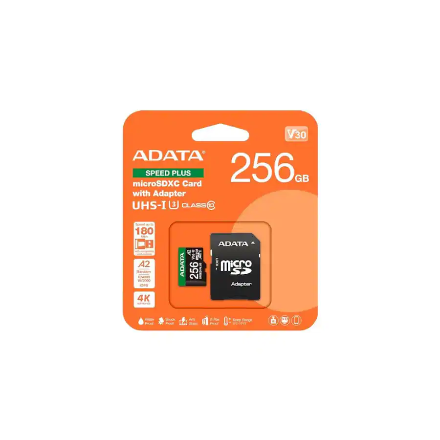 ADATA Speed Plus 256GB microSDXC Card with Adapter Fast Read Up to