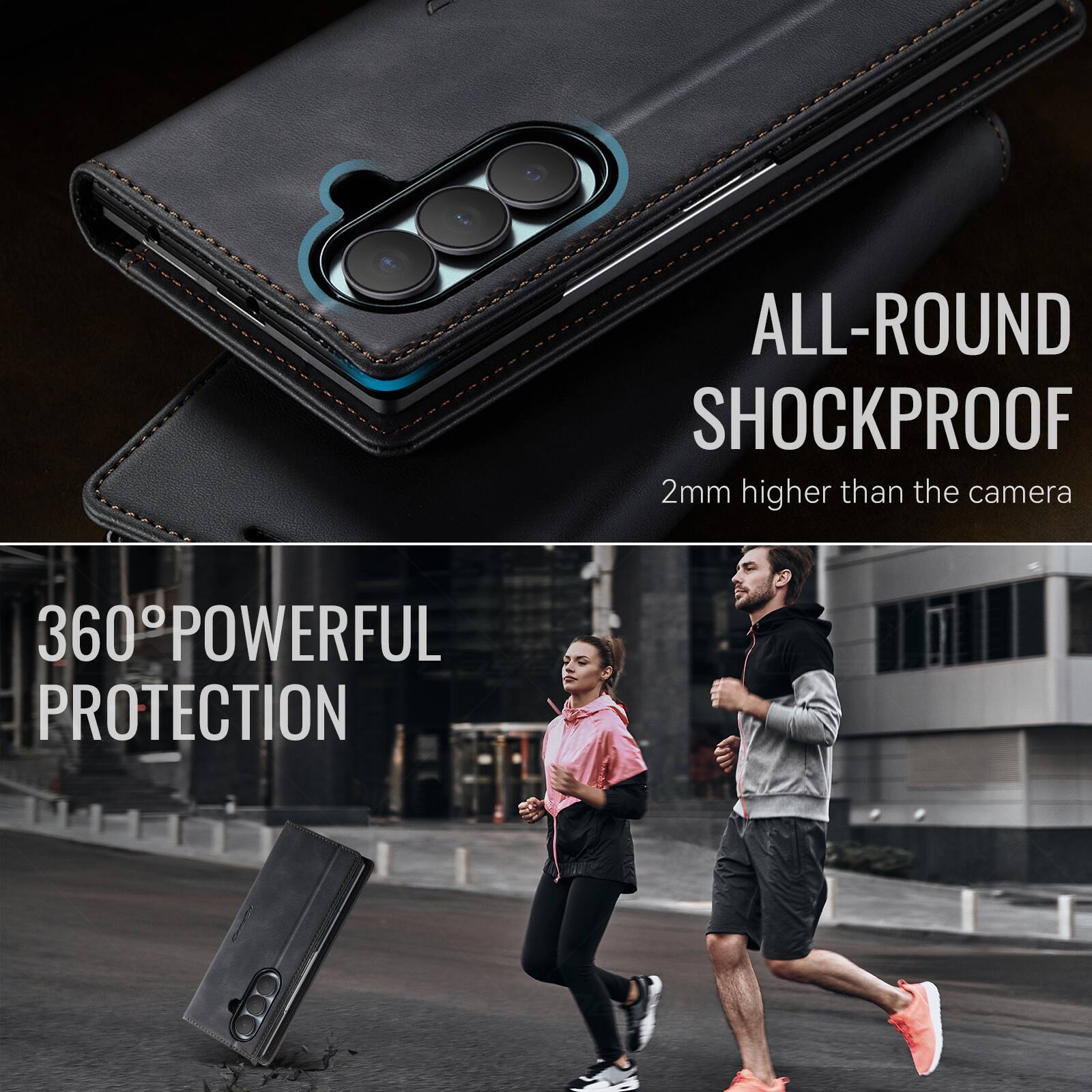ALL-ROUND SHOCKPROOF  
2mm higher than the camera  

360° POWERFUL PROTECTION