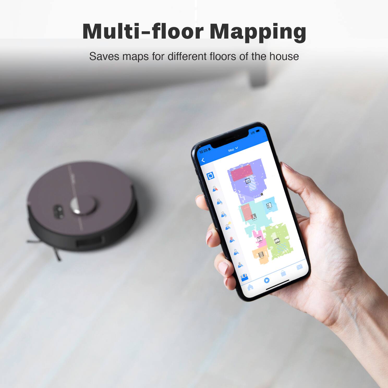 Multi-floor Mapping  
Saves maps for different floors of the house