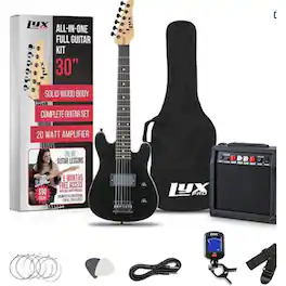 Lyxpro - Electric Guitar Kit, 30” Electric Guitar with Amp & Electric Guitar Accessories - Black