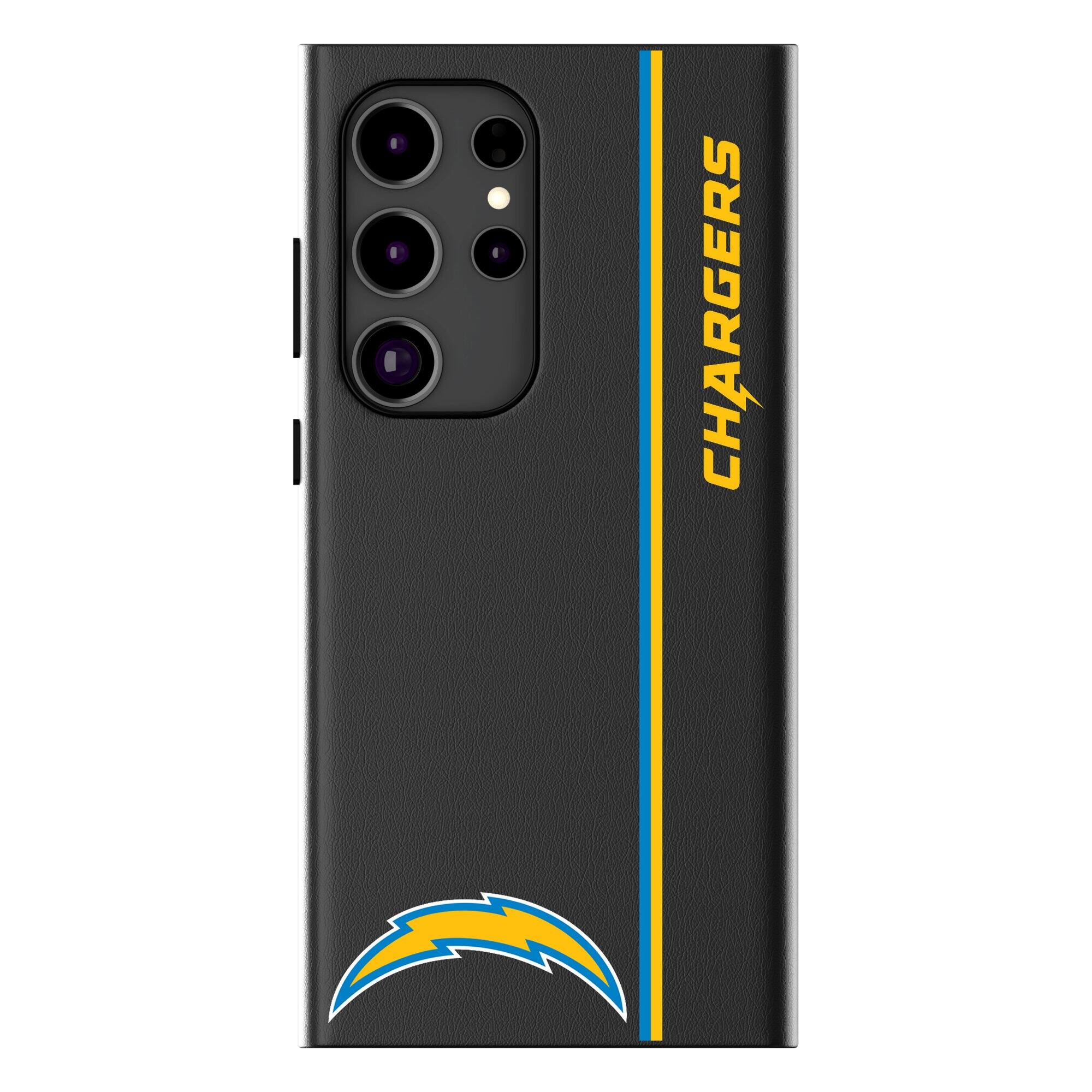 Front. Keyscaper - Los Angeles Chargers Galaxy Magnetic Bump Case - S26 Plus - Black.