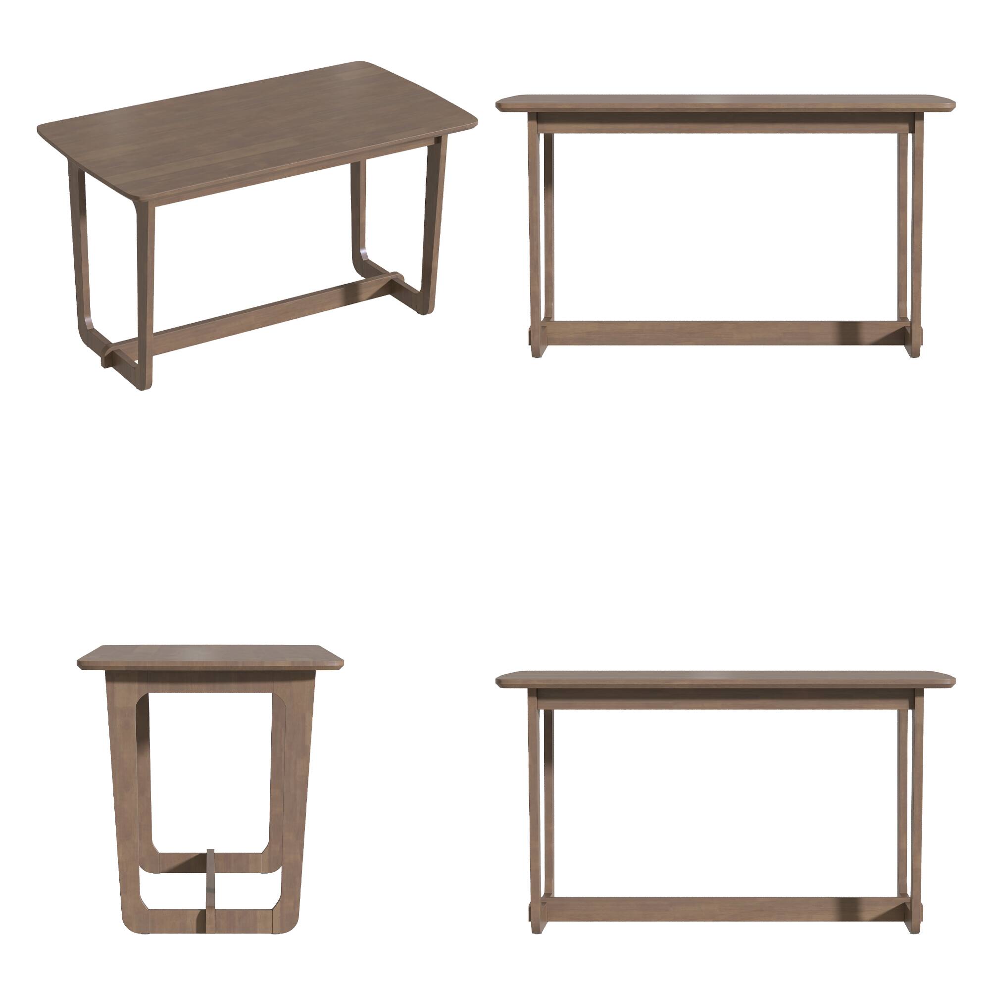 Alt View 10. Famapy - Solid Wood Writing Desk, Rubberwood Computer Desk with Wide Desktop and Safe Round Corners, Study Table for Home Office - Brown.