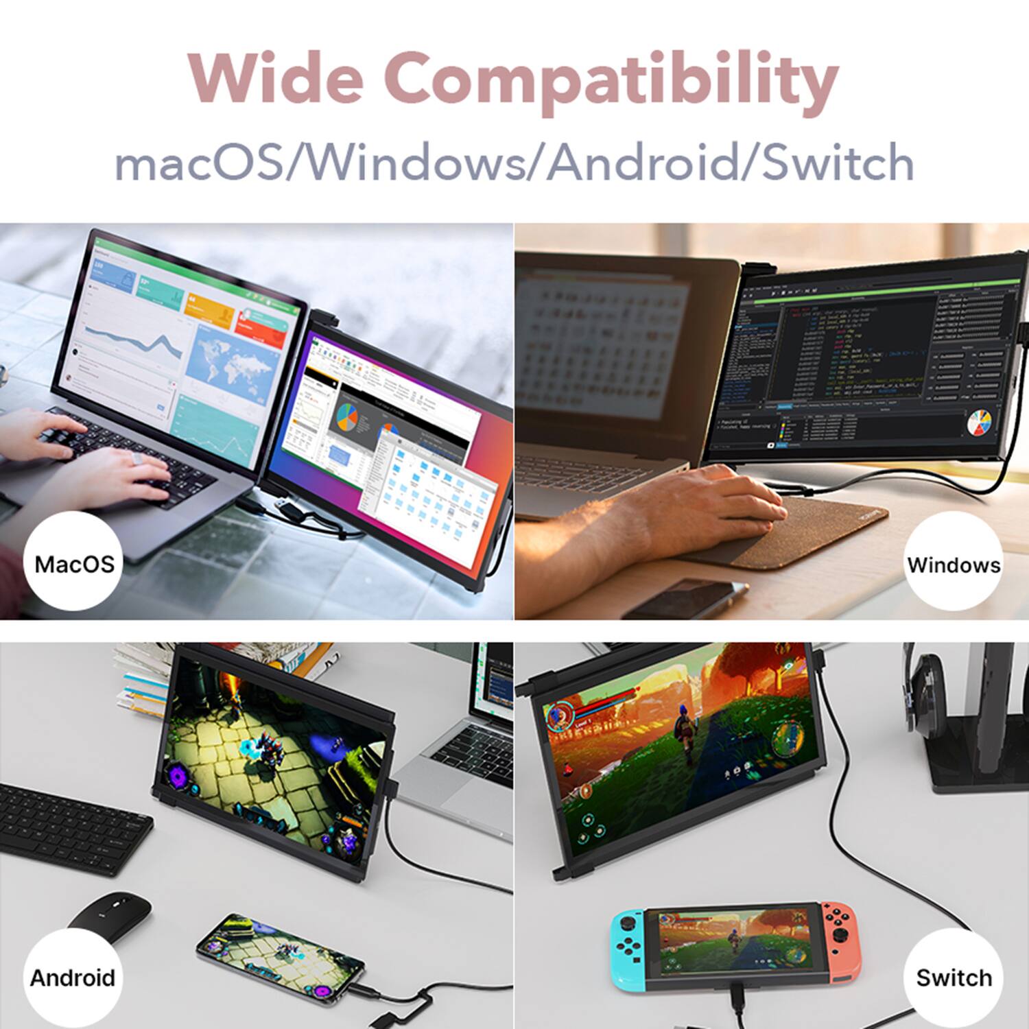Wide Compatibility  
macOS/Windows/Android/Switch