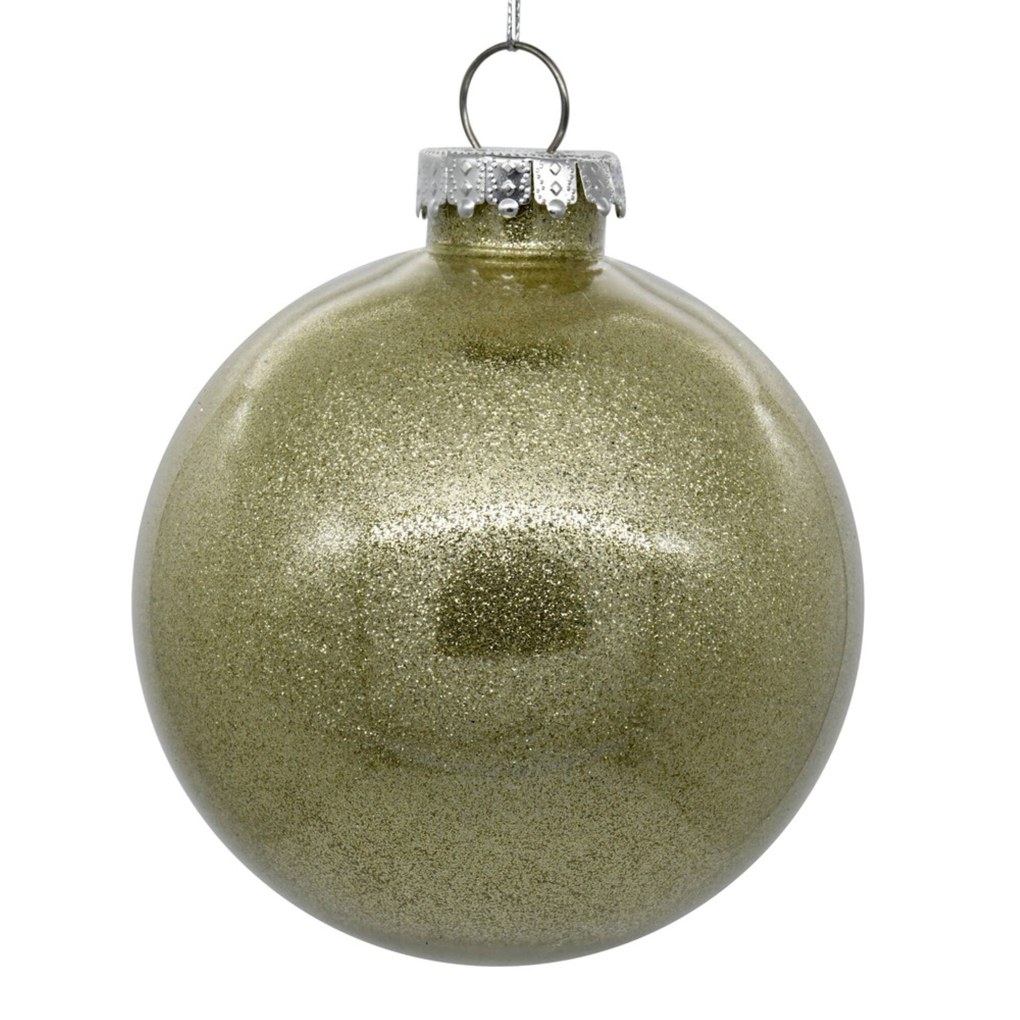 Front. Vickerman - 6" Champagne Glitter Clear Ball 4 bag - Champagne.