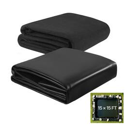 VEVOR - Pond Liner 15 x 15 ft, 45 Mil, EPDM Rubber Fish Koi Pond Liner and Underlayment Combo, Easy to Cut, Durable & Leakproof - Black