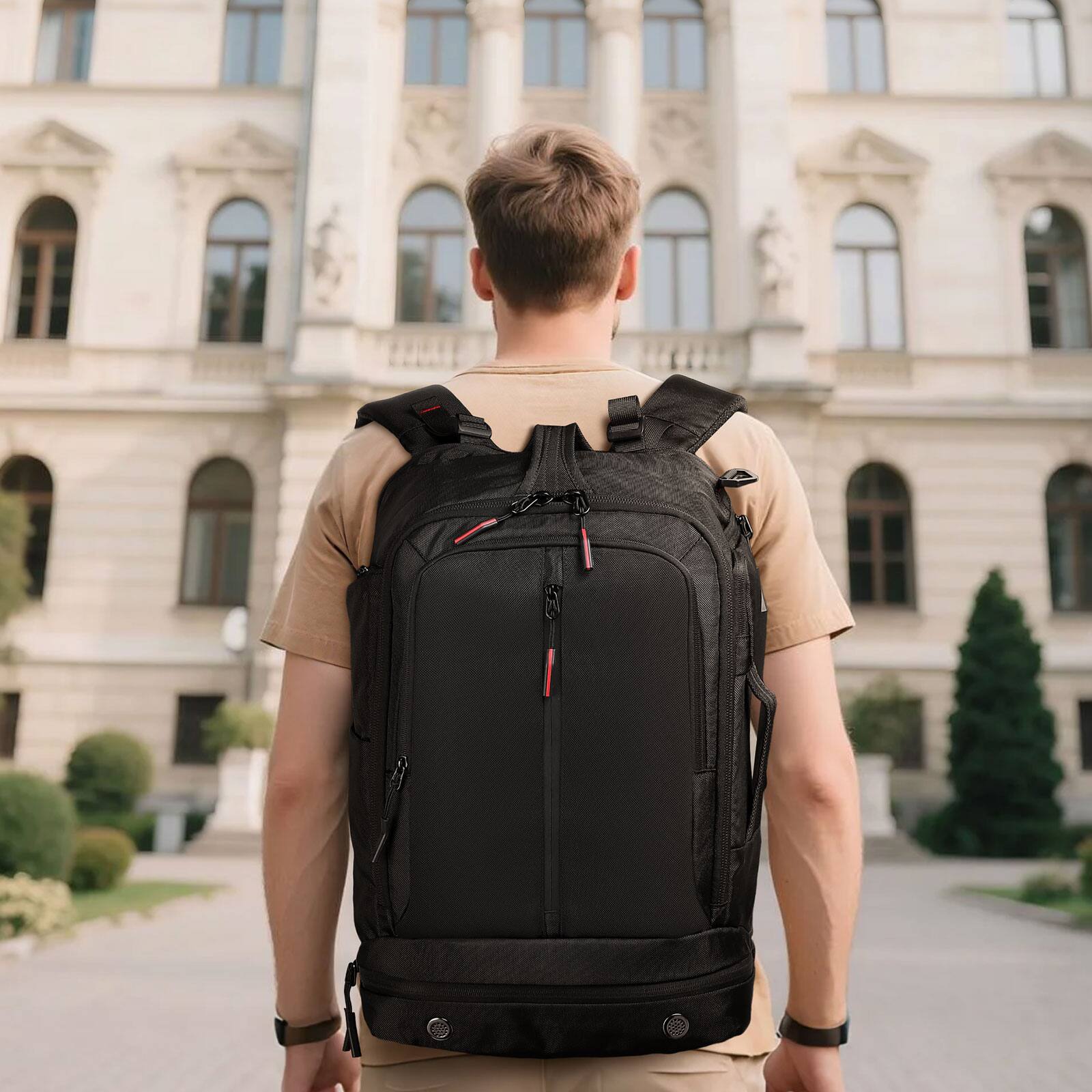 Alt View 1. Unique Bargains - 16" Laptop Backpack, Large Carry-On, TSA Approved Water Resistant, Shoe Compartment, 33L, Business Travel - Black.