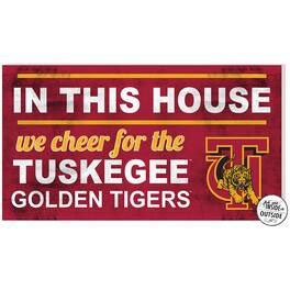 Jardine - Tuskegee Golden Tigers 11'' x 20'' Indoor/Outdoor In This House Sign - Crimson